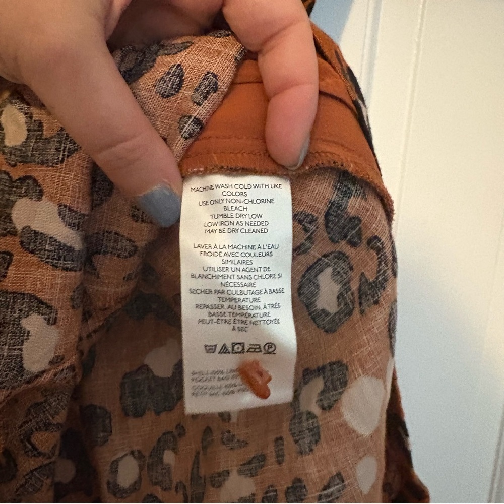 Anthropologie Somerset Romper Linen Leopard Print Shorts - Small - Picture 3 of 6